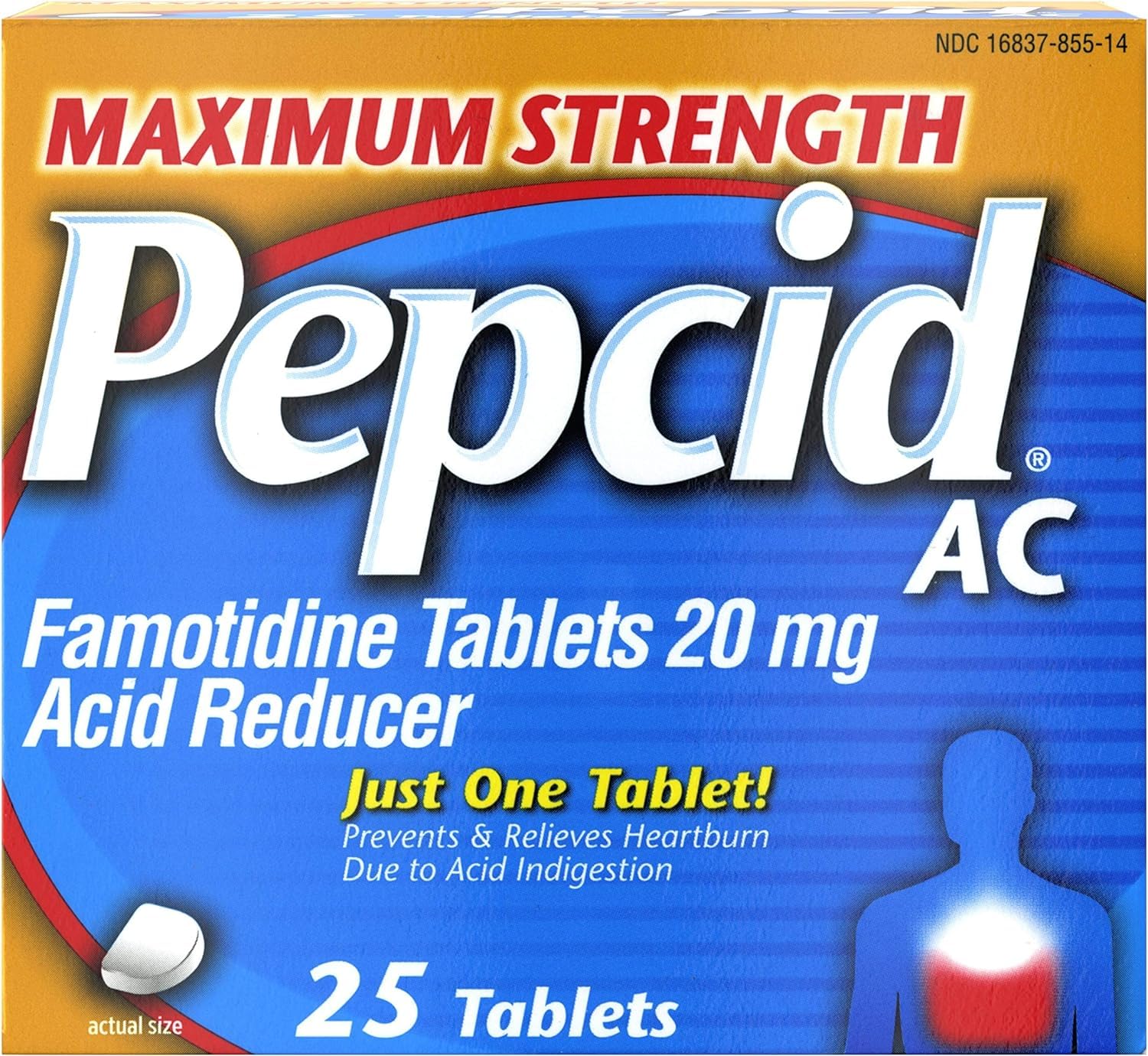 Maximum Strength Pepcid AC Tablets, 25 Count (Pack of 2)