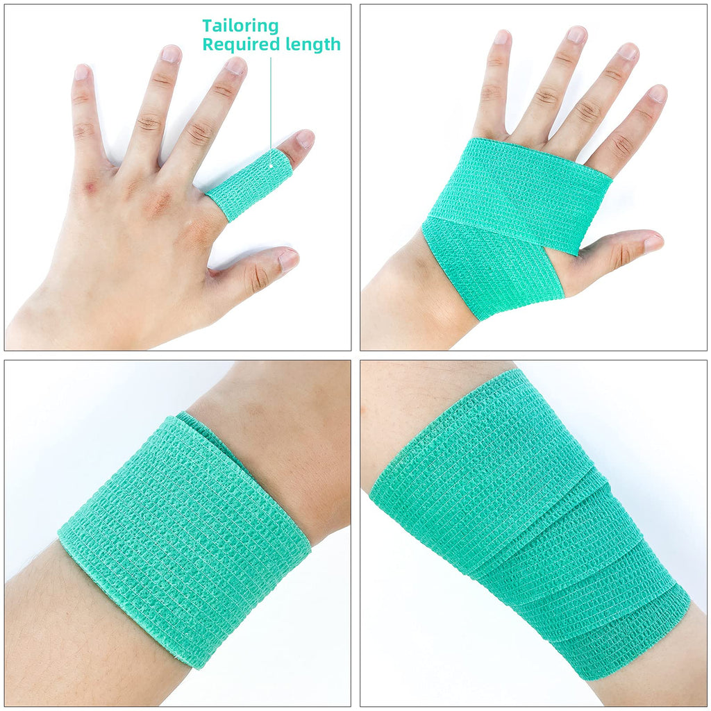 [24Pack 2 x5 Yards] Self Adhesive Bandages Vet Wrap, Wrap Tape Athletic Cohesive Bandage for Sports Injury, Strain, Knee&Wrist,