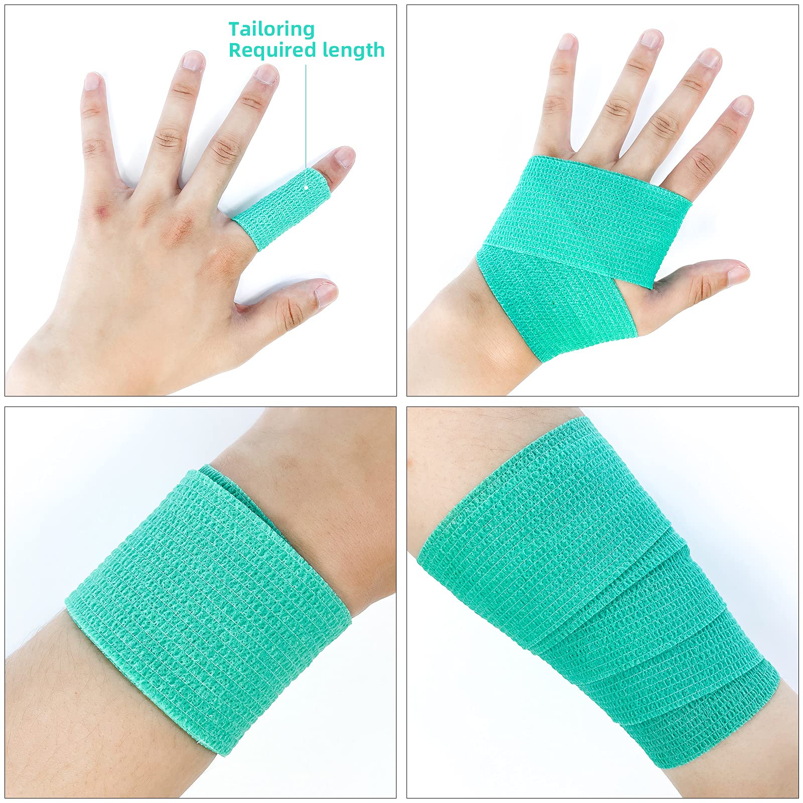 [24Pack 2 x5 Yards] Self Adhesive Bandages Vet Wrap, Wrap Tape Athletic Cohesive Bandage for Sports Injury, Strain, Knee&Wrist,