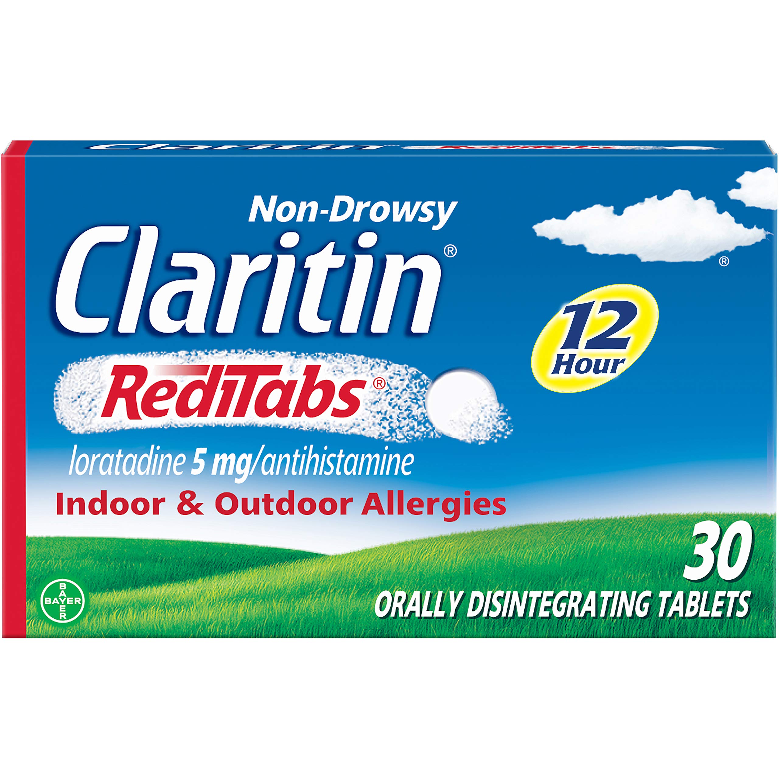 Claritin RediTabs 12 Hour Allergy Medicine, Non-Drowsy Prescription Strength Allergy Relief, Loratadine Antihistamine Tablets, 3