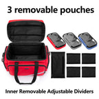 Trunab First Aid Bag Empty, Professional Medical Bag Emergency Responder Trauma Bag with Inner Dividers and Anti-Slip Bottom, Id