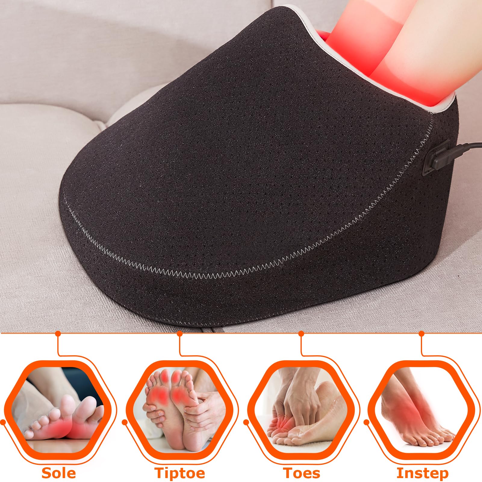 CAMECO 1 Pack Red Infrared Light Therapy for Feet, Red Light Therapy for Feet Neuropathy | 0-30min Timer Home Use