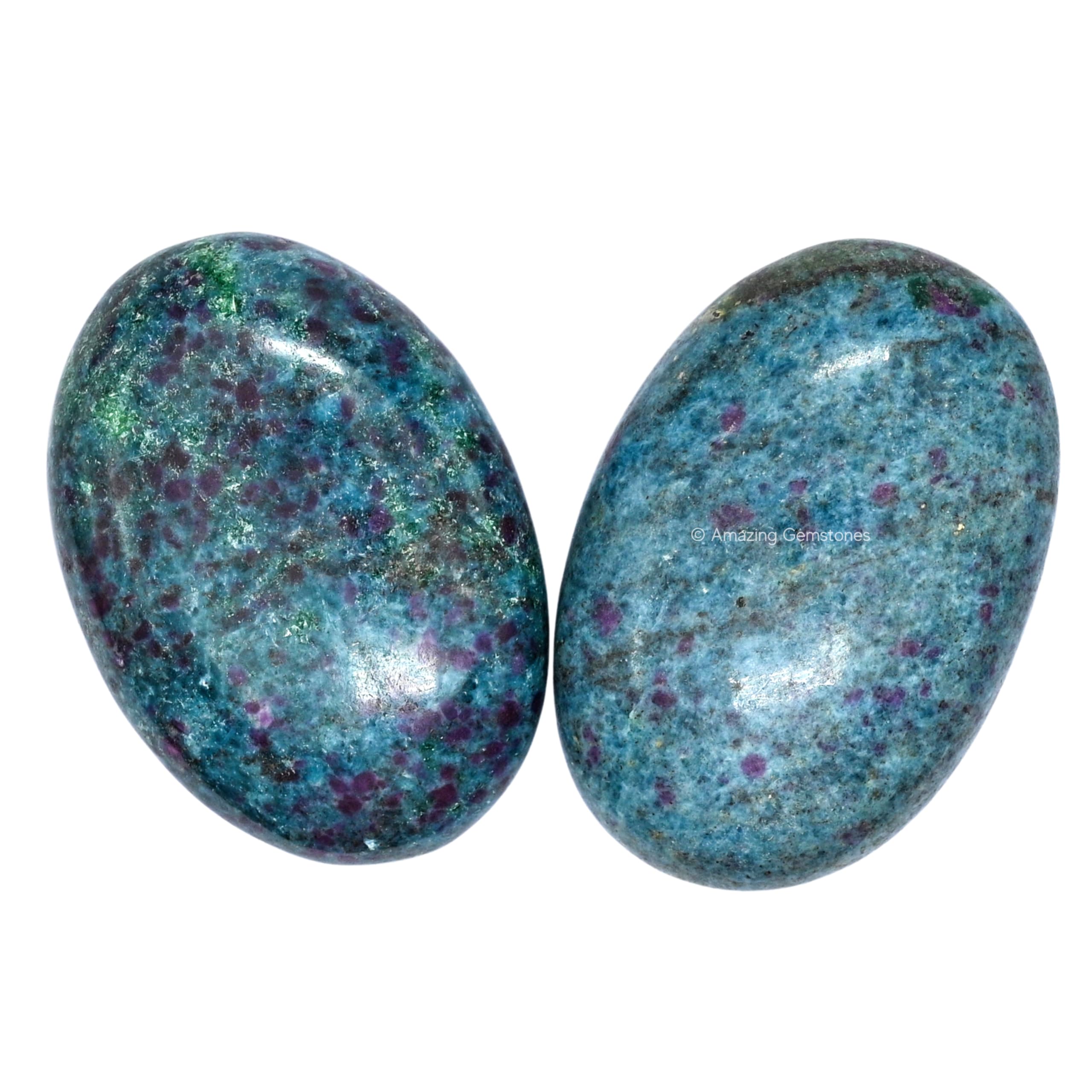 Ruby in Kyanite Palm Stone - Massage Worry Stone for Natural Body Chakra Balancing, Reiki Healing and Crystal Grid