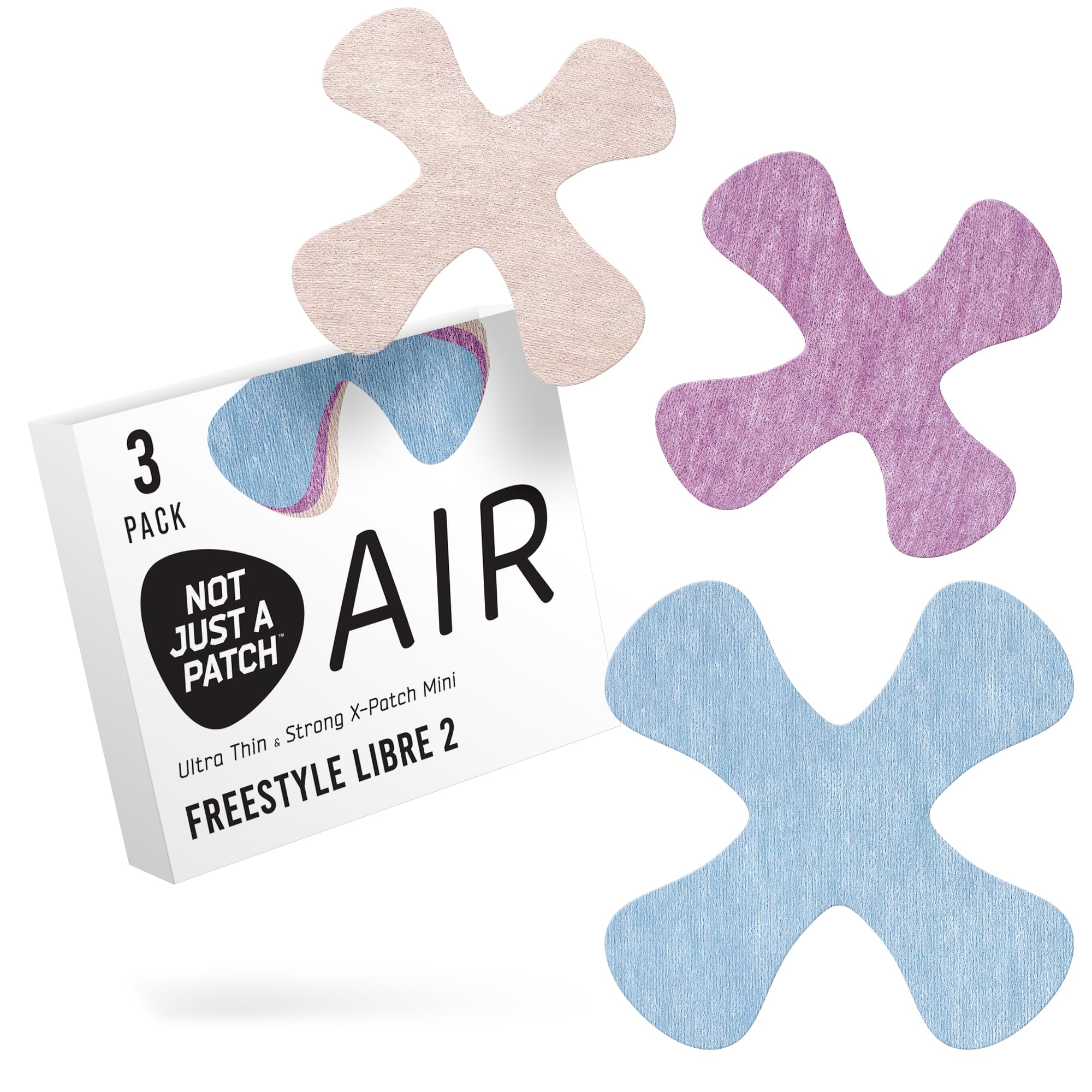 Not Just A Patch Air X-Mini Adhesive Patch for Freestyle Libre 2 (3 Pack) - Water-Resistant, Breathable Sensor Covers - 14-Day H