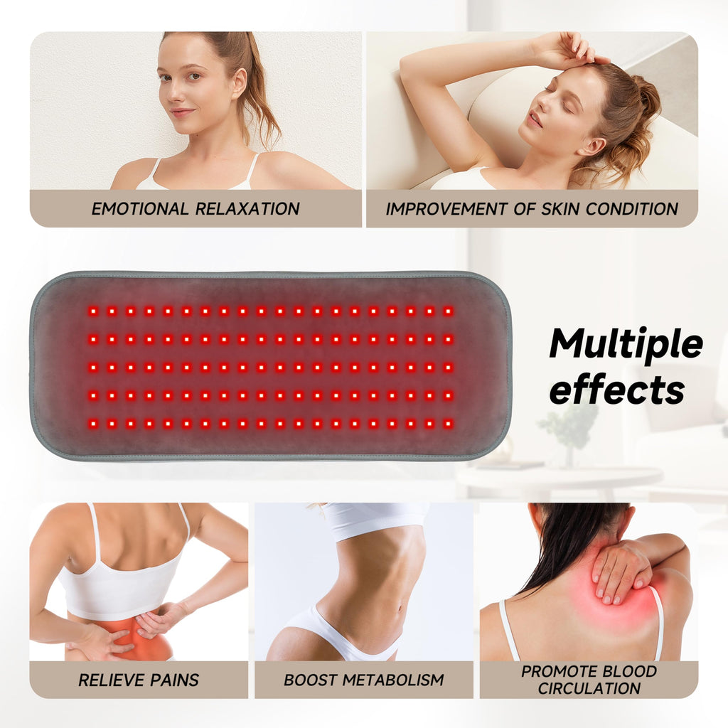Red Light Therapy Heating Wrap Belt for Body, Lower Back, Legs, and Arms, Featuring 660 nm Red Light Therapy and 850 nm Near Inf