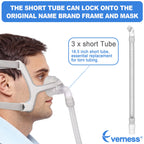 3 Packs Replacement Short Hose for N20, Reduce Air Leaks & Noisy Sound, Included 3 PCS of Short Tubes, Quick-Release Elbows and