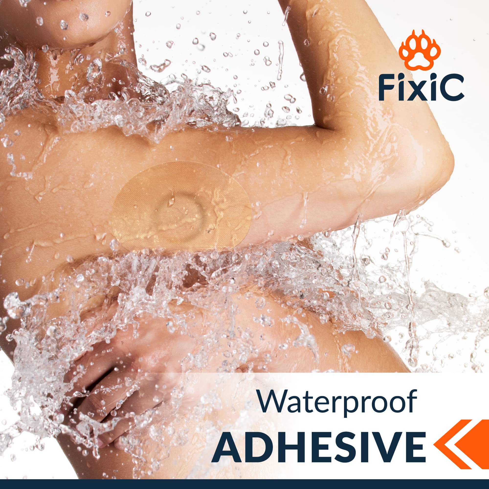Fixic Freestyle Adhesive Patches 25 PCS - Good for Libre 1, 2, 3 & Plus - G7 & Stelo - Guardian - Waterproof Adhesive Bandages -