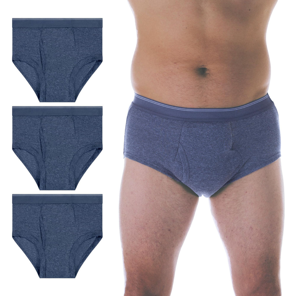 3-Pack Mens Super Absorbency Washable Reusable Bladder Control Briefs Grey 2X (Waist 44-45)