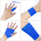 [24Pack 2 x5 Yards] Blue-Self Adhesive Bandages Pre Wrap, Athletic Elastic Cohesive Bandage for Sports, Injuries, Treatments, an