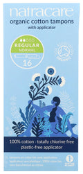 Natracare Organic Cotton Tampons with Cardboard Applicator, (1 Pack, 16 Tampons Total)