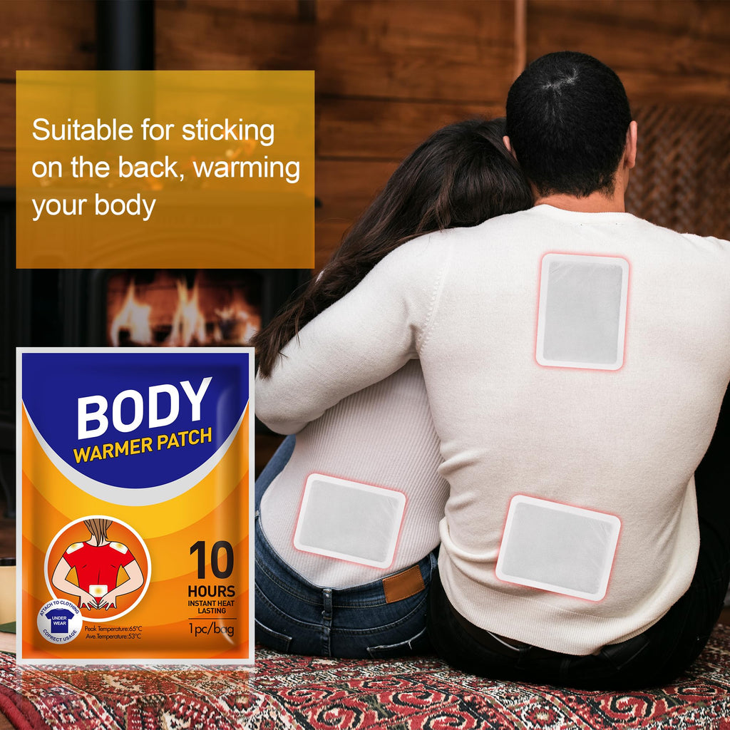 Body Warmers Large Size Heat Patches, Adhesive Heating Patches Disposable, Portable Instant Hot Packs Lasting up to 10 Hours, Tr