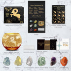Aovila Aries Birthday Gifts for Women - Aries Candle Holder Crystals Birthstones Gifts Box Set - Zodiac Gifts Astrology Horoscop
