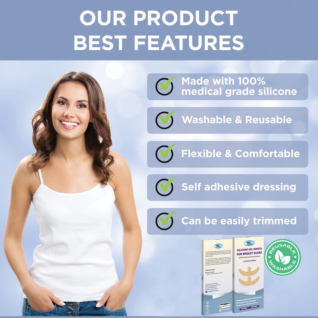 Breast Surgery Recovery Essentials - Silicone Scar Sheets for Comfort and Healing - Ideal for Post-Op Wear