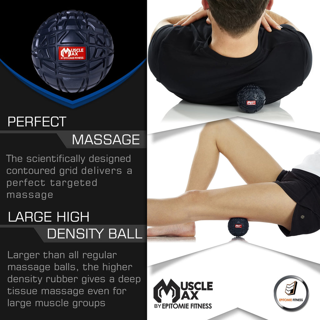Epitomie Fitness Muscle Max Massage Ball - Therapy Ball for Trigger Point Massage - Deep Tissue Massager for Myofascial Release