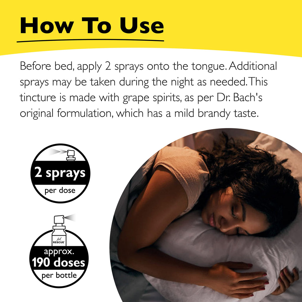 Bach RESCUE SLEEP Spray 20mL, Natural Sleep & Stress Relief Aid, Homeopathic Flower Essence, Vegan, Free of Melatonin, Sugar, an