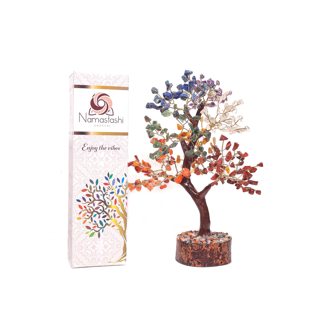 Seven Chakra Tree of Life Crystal Tree For Positive Energy, FengShui Bonsai Crystal Tree - Gemstone Money Tree Manifest Good luc