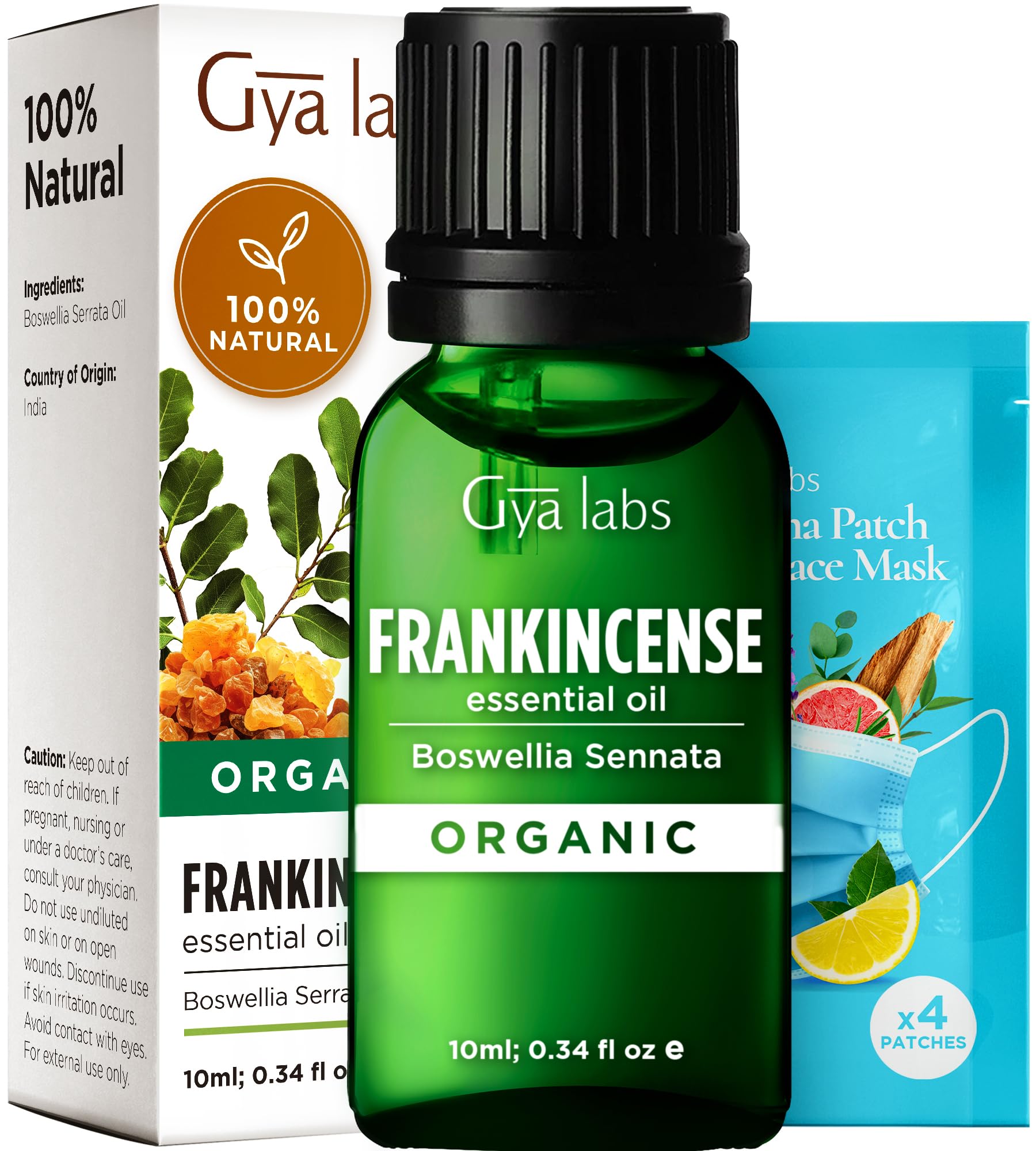 Gya Labs Organic Frankincense Essential Oil for Skin - 100% Pure Natural Organic Frankincense Oil for Face, Body Comfort & Diffu