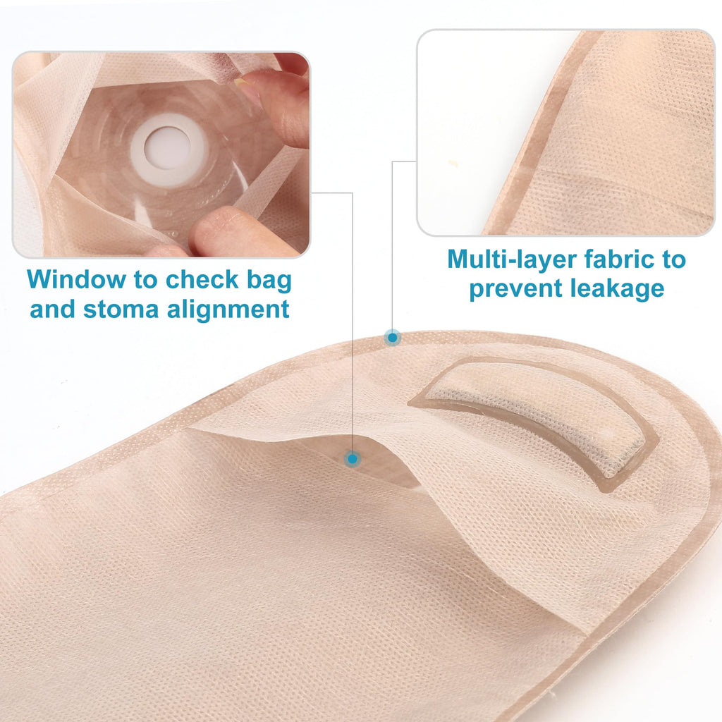 LotFancy Colostomy Bags, Pack of 20, Ostomy Colostomy Supplies, One Piece Drainable Pouches with Clamp Closure for Ileostomy Sto