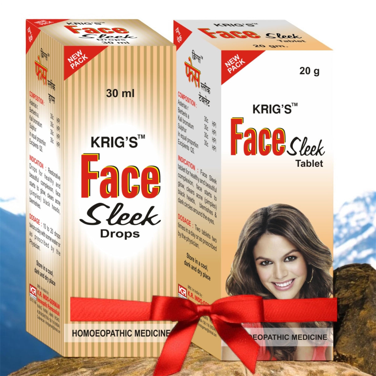 KrigS Face Sleek Drops (30Ml) & Face Sleek Tablet (20Gm) Combo Homeopathic Medicine