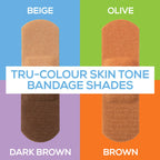 Tru-Colour Skin Tone Bandages Variety 4 Bag Pack (120 Count)