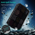 Fullicon Daily Travel Moisture Proof Pill Case with 12 Extra Large Compartment, Pill Organizer with 3 Secured Buckles, Large Sup