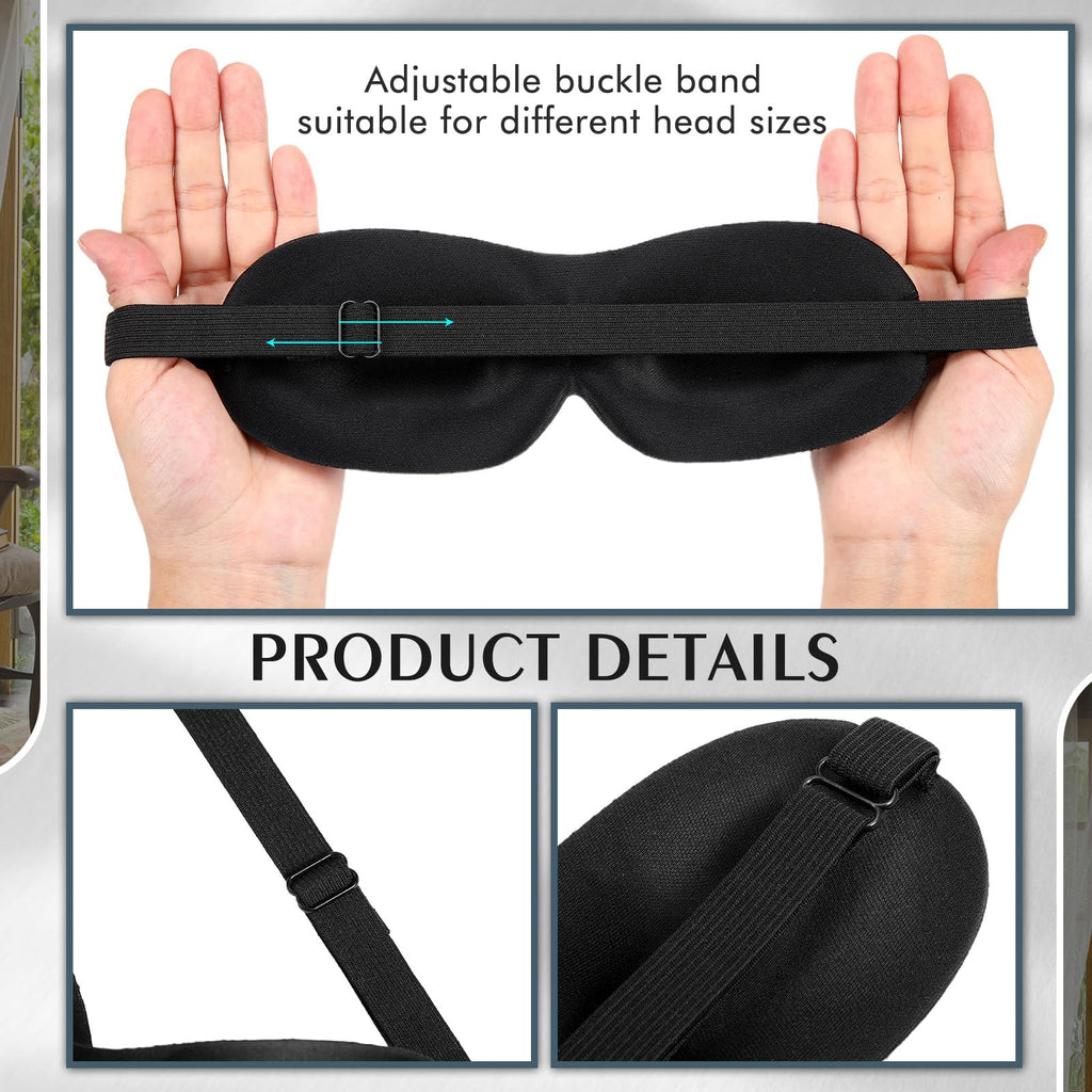 Bonuci 12 Pack Sleep Mask Blackout 3D Eye Mask for Ultralight Sleeping Night Blindfold Eye Covers with Adjustable Strap for Men