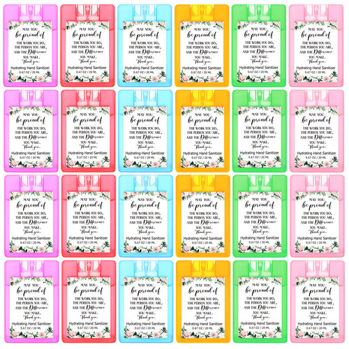 Dansib 24 Pcs Thank You Hand Sanitizer Spray Mini Travel Size Hydrating Hand Sanitizer Mist Appreciation Gift for Coworker Emplo