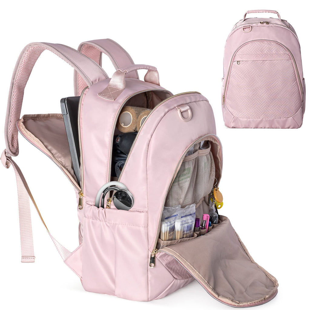 Fasrom Nurse Bag Backpack for Work Women with USB Charging Hole, Home Health Clinical Bag with Laptop Compartment for Nursing St