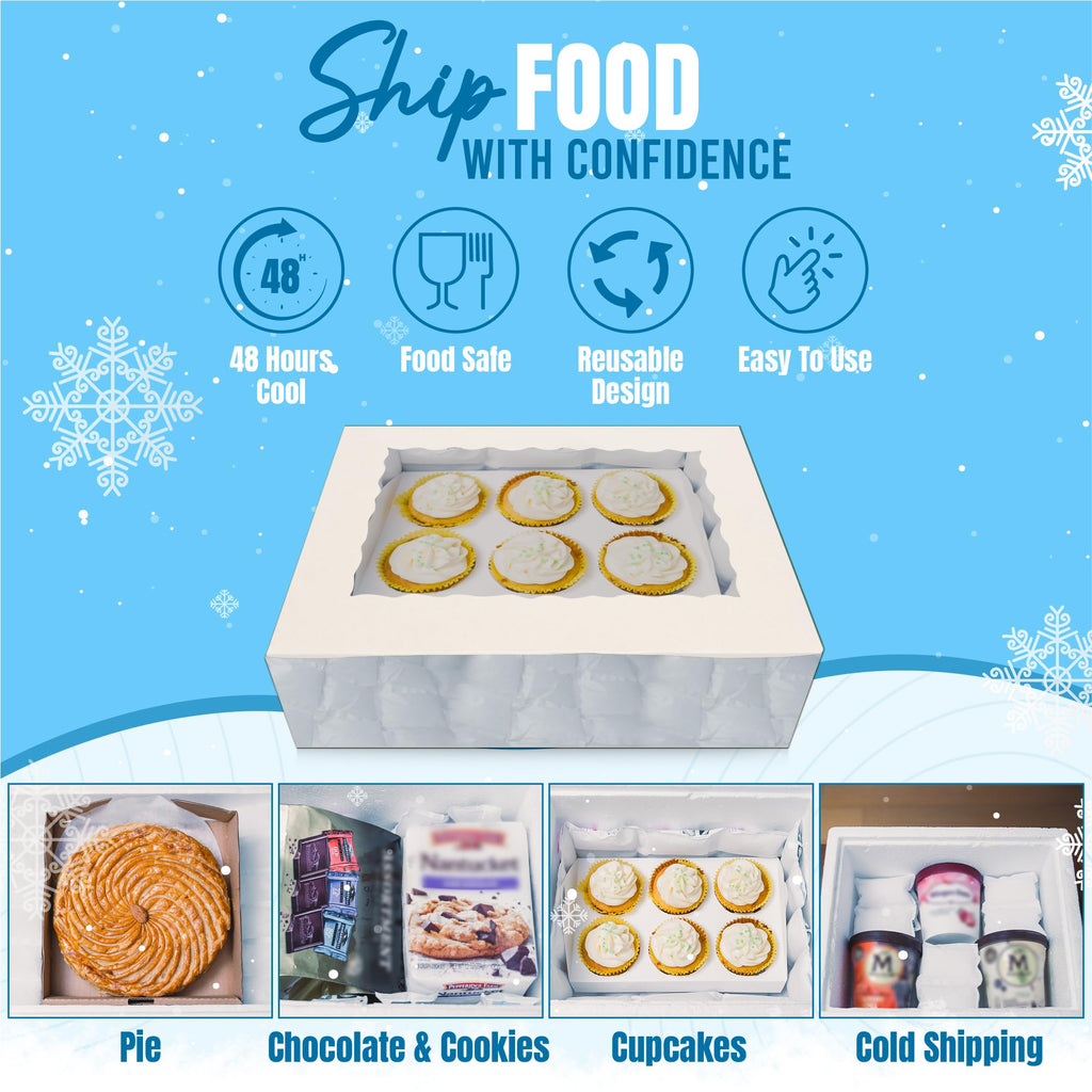 Shipping Cold Packs Dry Ice for Shipping Frozen Food, Flexible Cold Ice Pack Sheets for Coolers, Long Lasting Freezer Ice Packs