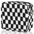 CekPo Sanitary Napkin Storage Bag, Menstrual Pad Zipper Checkered Portable Period Bag Panty Liners, Tampon Storage Pouch for Wom