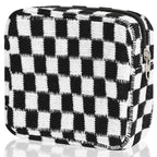 CekPo Sanitary Napkin Storage Bag, Menstrual Pad Zipper Checkered Portable Period Bag Panty Liners, Tampon Storage Pouch for Wom