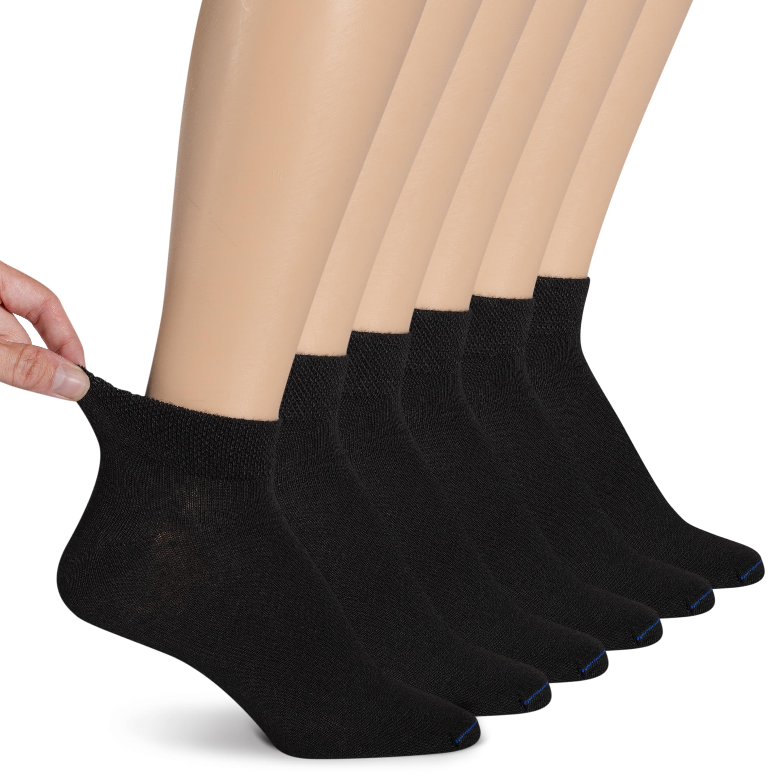 Dr. Scholl's Womens Diabetes & Circulator - 4 6 Pair Packs Non-binding Comfort And Moisture Management Socks, Black, 4-10 US