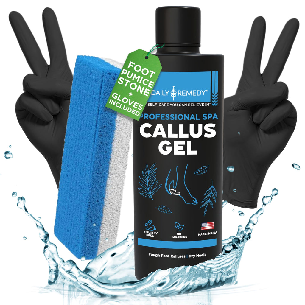 Callus Remover Gel - Professional Foot Callus Removal for Smooth Feet & Cracked Heels - Extra Strength Callus Gel with Pumice St