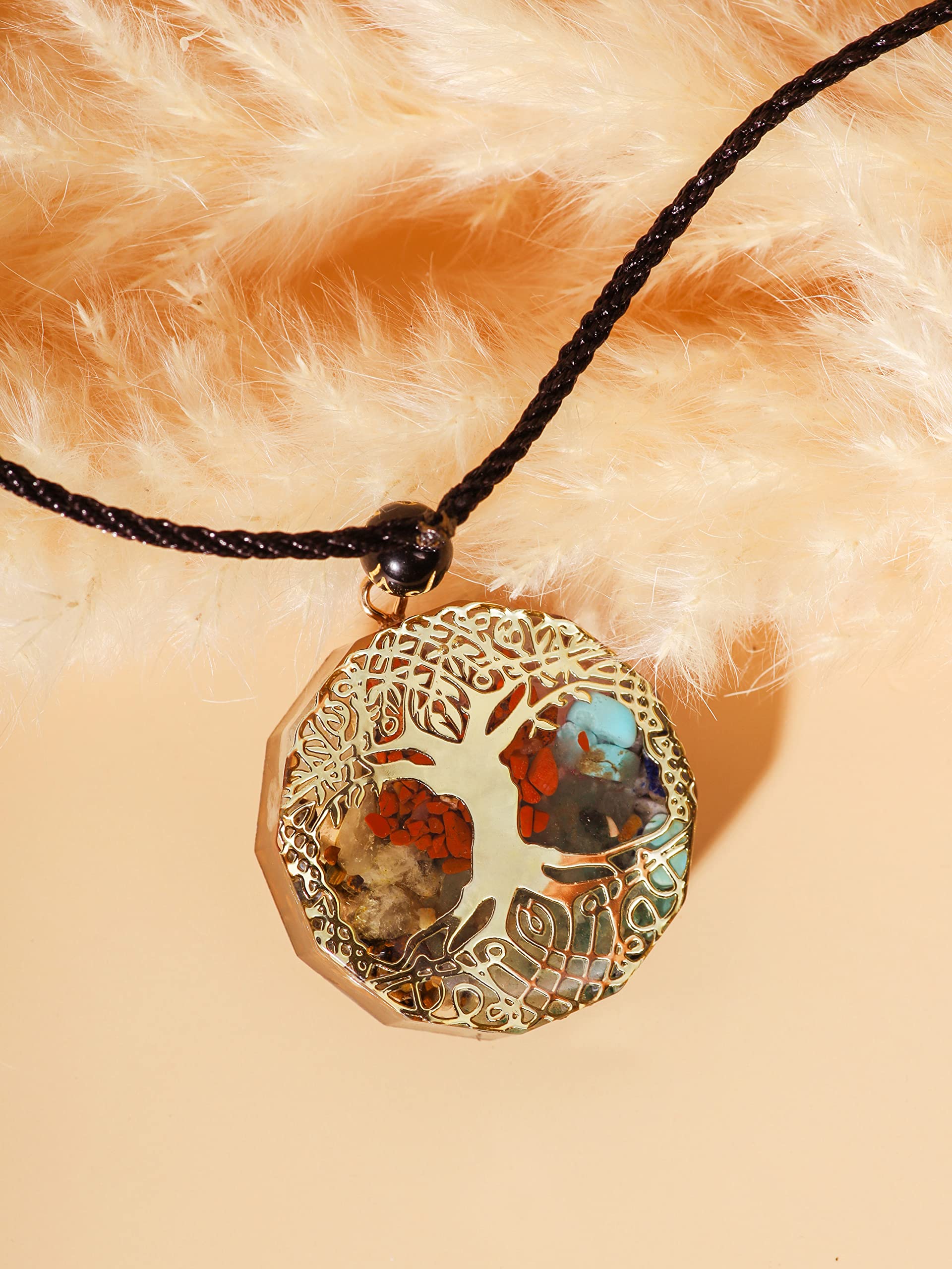 MINACHI Orgone Necklace, 7 Chakra Orgonite Tree of Life Pendant for Spiritual Healing and Positive Energy Meditation