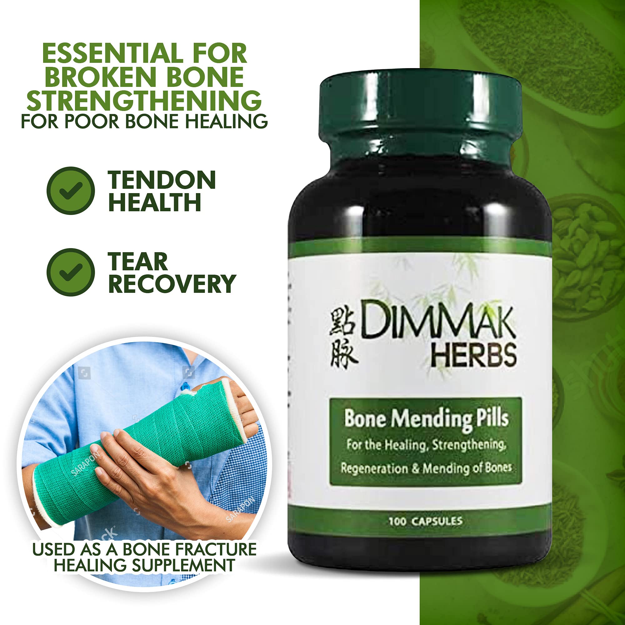 Certified Organic Bone Mending Pills by Dimmak Herbs, Bone Fracture Healing Supplement, Bone Strengthening Pills, Chinese Medici