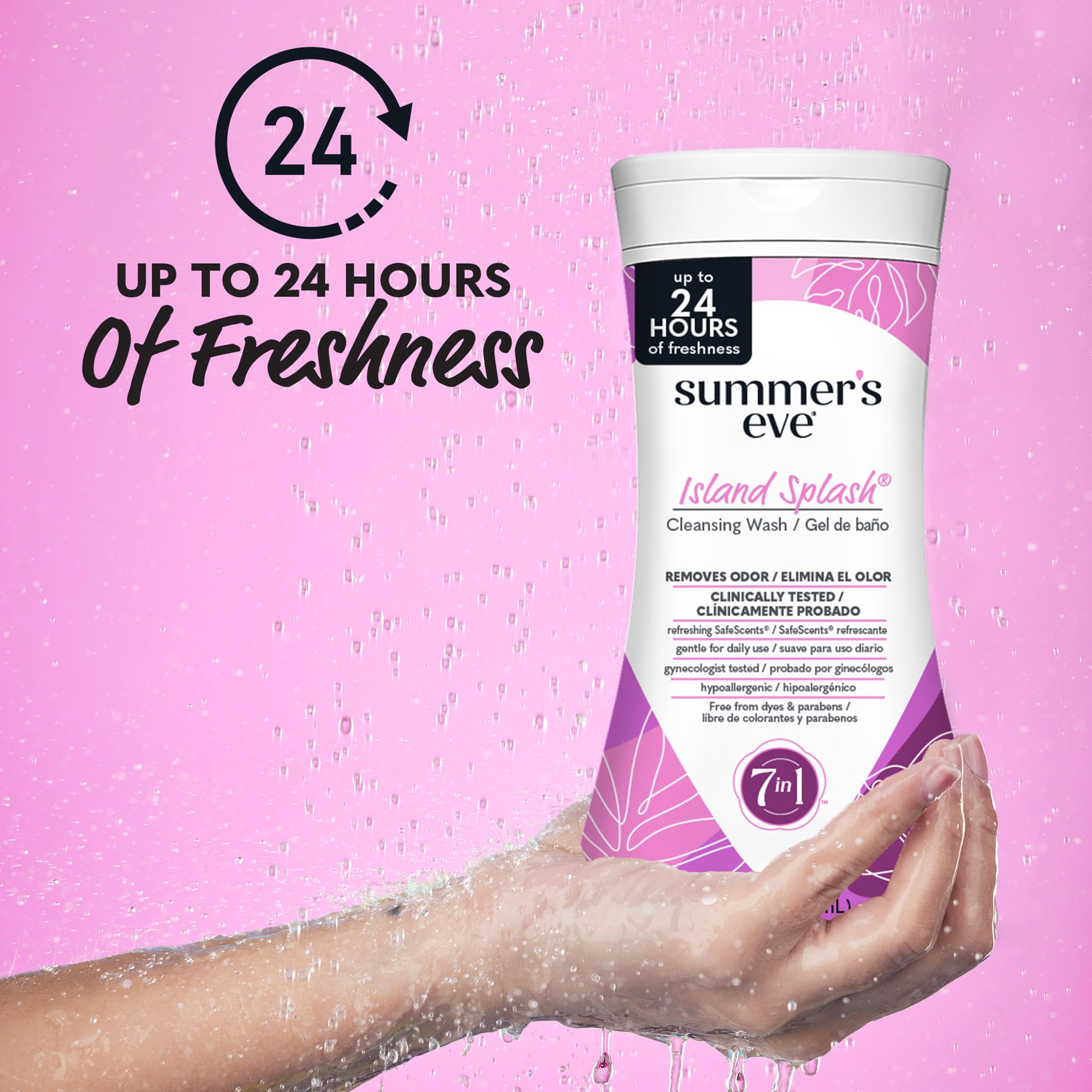 Summer's Eve Island Splash Refreshing Daily All Over Feminine Body Wash, Removes Odor, Feminine Wash pH Balanced, 9 fl oz, 12 Pa