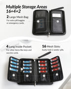 ZIKEE Slim Folding Pill Organizer Bag with 20 Writable BPA-Free Pill Pouches, Travel 22 Slot Pill Box Bag with a Zipper Design f