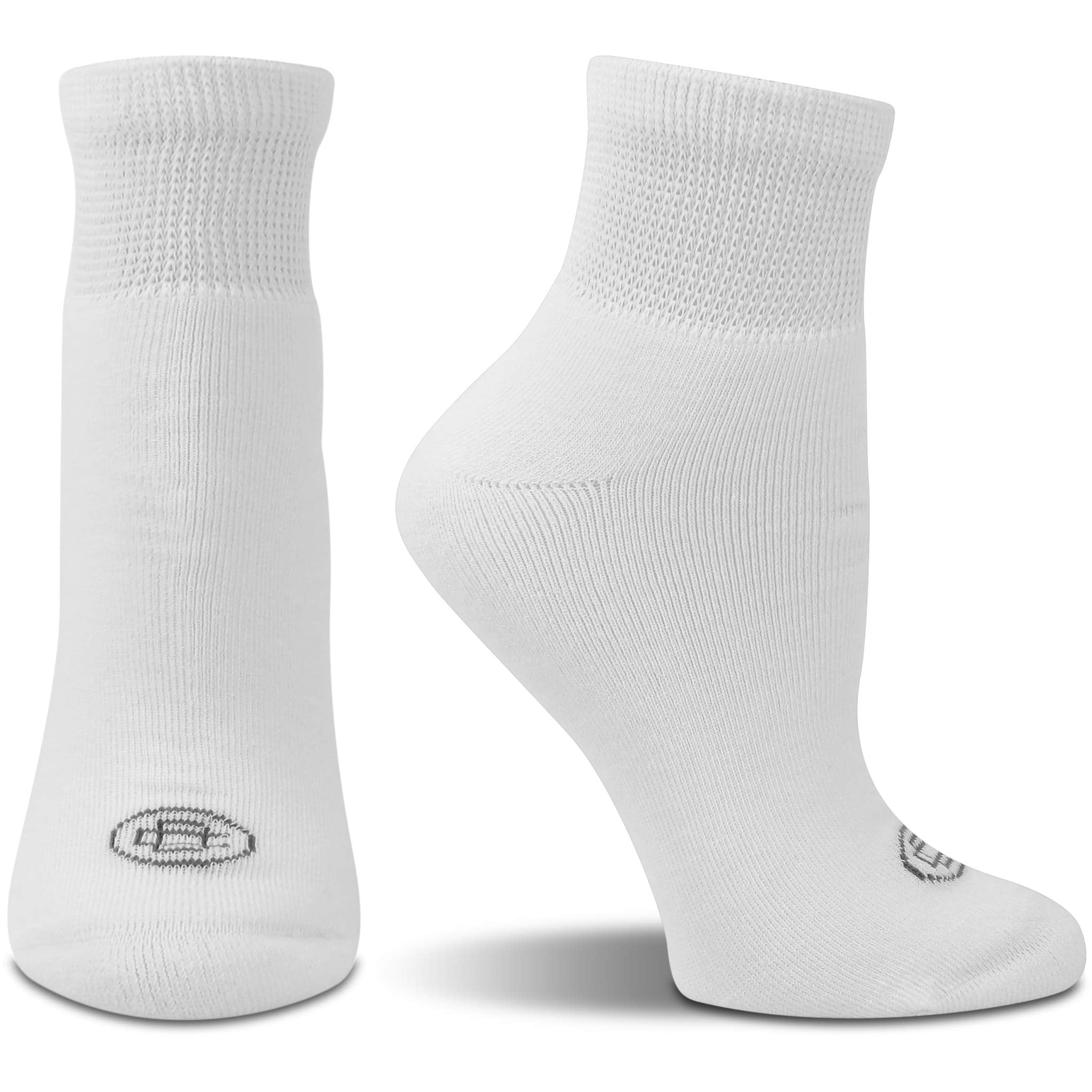 Doctor's Choice Women's Diabetic Socks, Non-Binding, Circulatory, Cushioned, Ankle Socks for Swollen Feet, 4 Pack, White, Shoe S