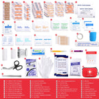 First-Aid-Kit-for-Car-Home-Travel-Camping-Businesses, 263pcs Compact Waterproof Hard Case, Public Emergency Medical Kits - Perfe