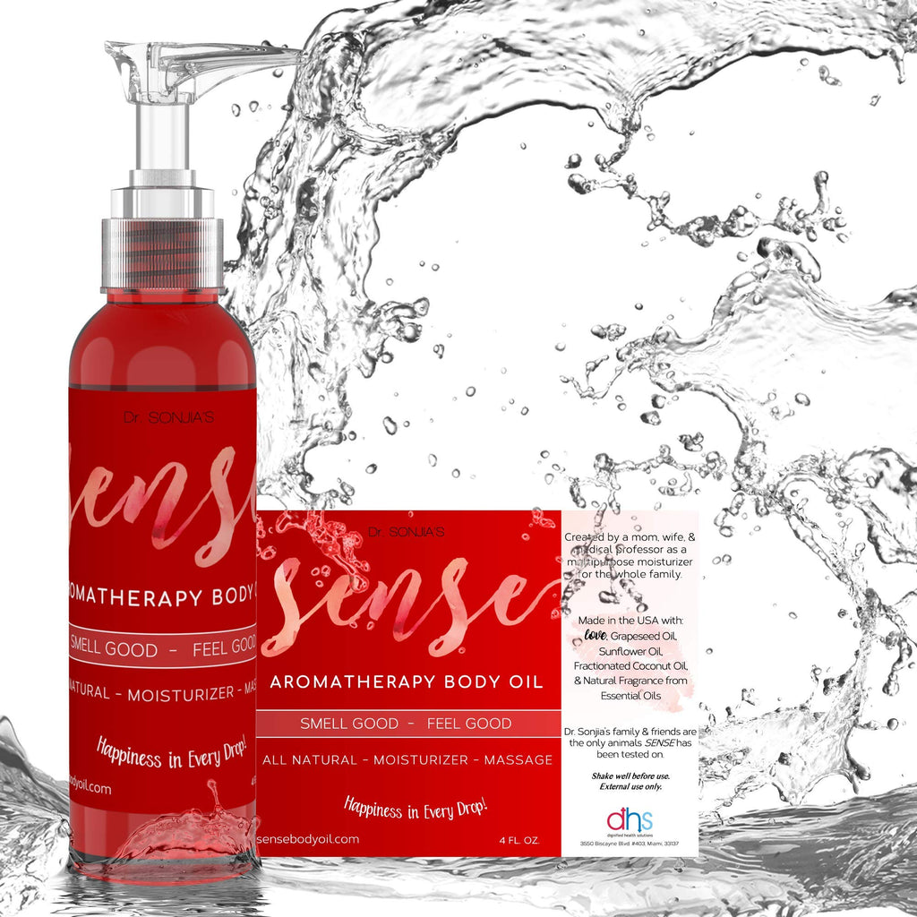 Sense Relaxing Organic Body Oil | Every Day Use Massage Oil, Aroma Therapy, Natural Skin Moisturizer |100% Hypoallergenic | Made