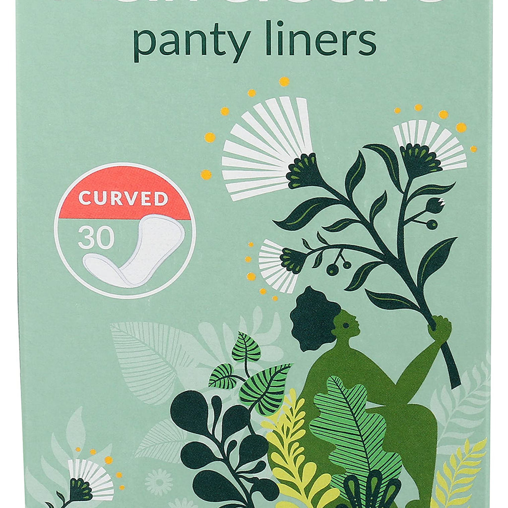 Natracare Natural Organic Cotton Curved Panty Liners for Sensitive Skin, Shaped for Extraordinary Everyday Comfort, 30 Liners Pe
