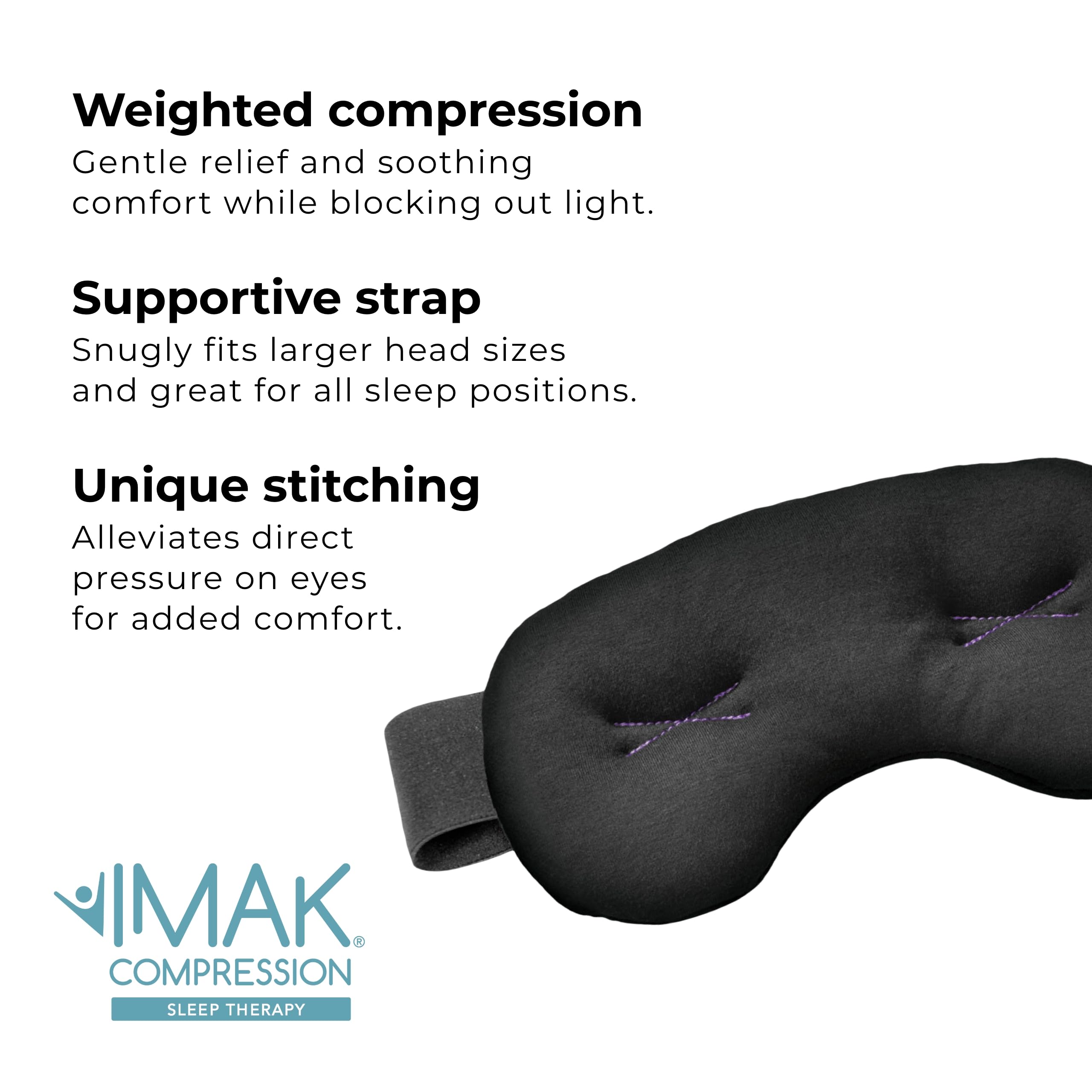 Brownmed IMAK Eye Pillow - Sleep Mask with ErgoBeads for Headache, Migraine, Puffy Eyes & Eye Strain Pain Relief