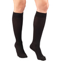 Truform Compression Socks, 15-20 mmHg, Women's Dress Socks, Knee High Over Calf Length, Black Diamond Knit, Small