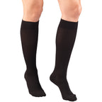 Truform Compression Socks, 15-20 mmHg, Women's Dress Socks, Knee High Over Calf Length, Black Diamond Knit, Small