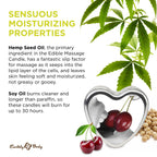 Earthly Body Edible Massage Candle, Cherry - 4 oz - 3-in-1 Formula Can Be Used as a Candle, Oil & Moisturizer - Smooths & Nouris