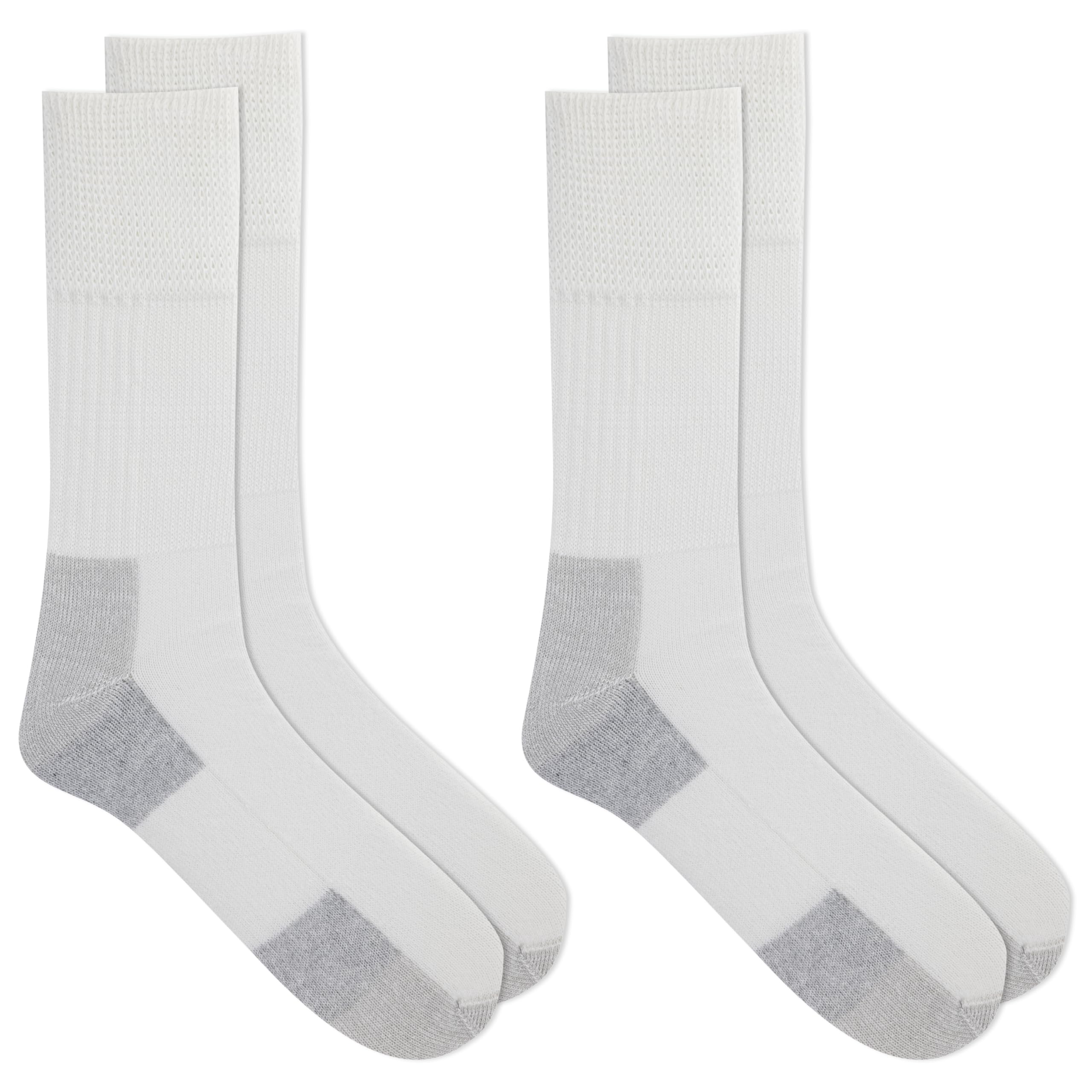 Dr. Scholl's Men's Advanced Relief BlisterGuard Work Crew Socks 2 Pair, White, Shoe Size: 7-12