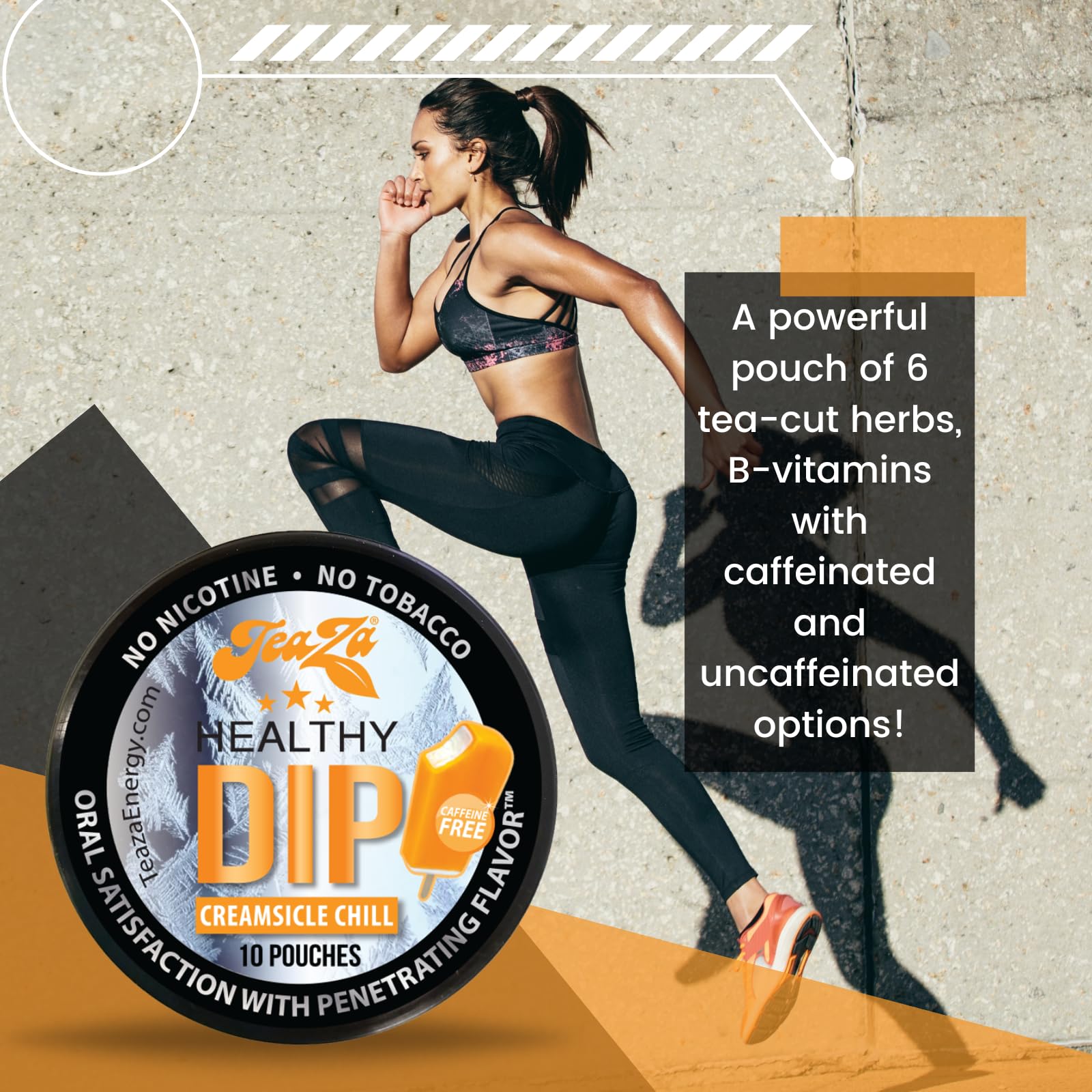Teaza Energy Pouches, Tobacco Free Nicotine Free Dip Smokeless Alternative Snuff & Energy Dip Chewing Tobacco Alternative Health