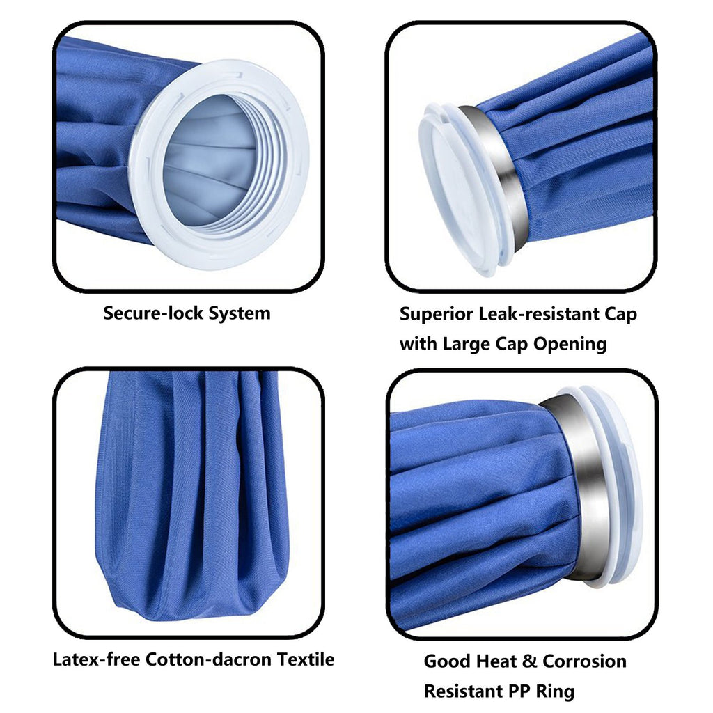 Ice Bag Packs of 3 - Reusable Hot & Cold Packs in 3 Sizes (6/9/11 inches)