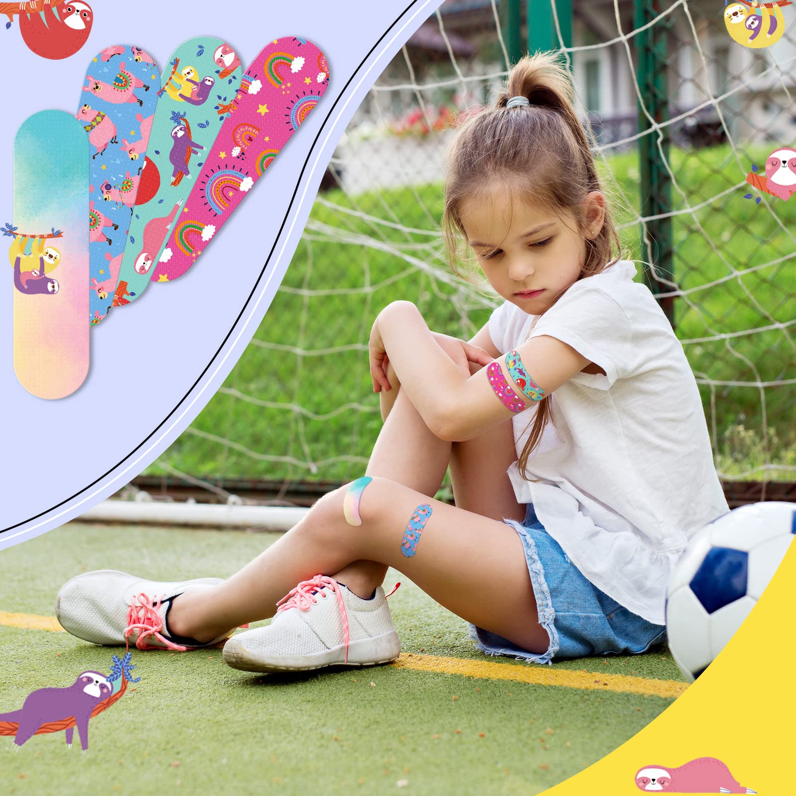 300 Pcs 10 Styles Kids Cartoon Bandages Adhesive Flexible Colorful Cute Bandages Waterproof Breathable Protect Scrapes and Cuts