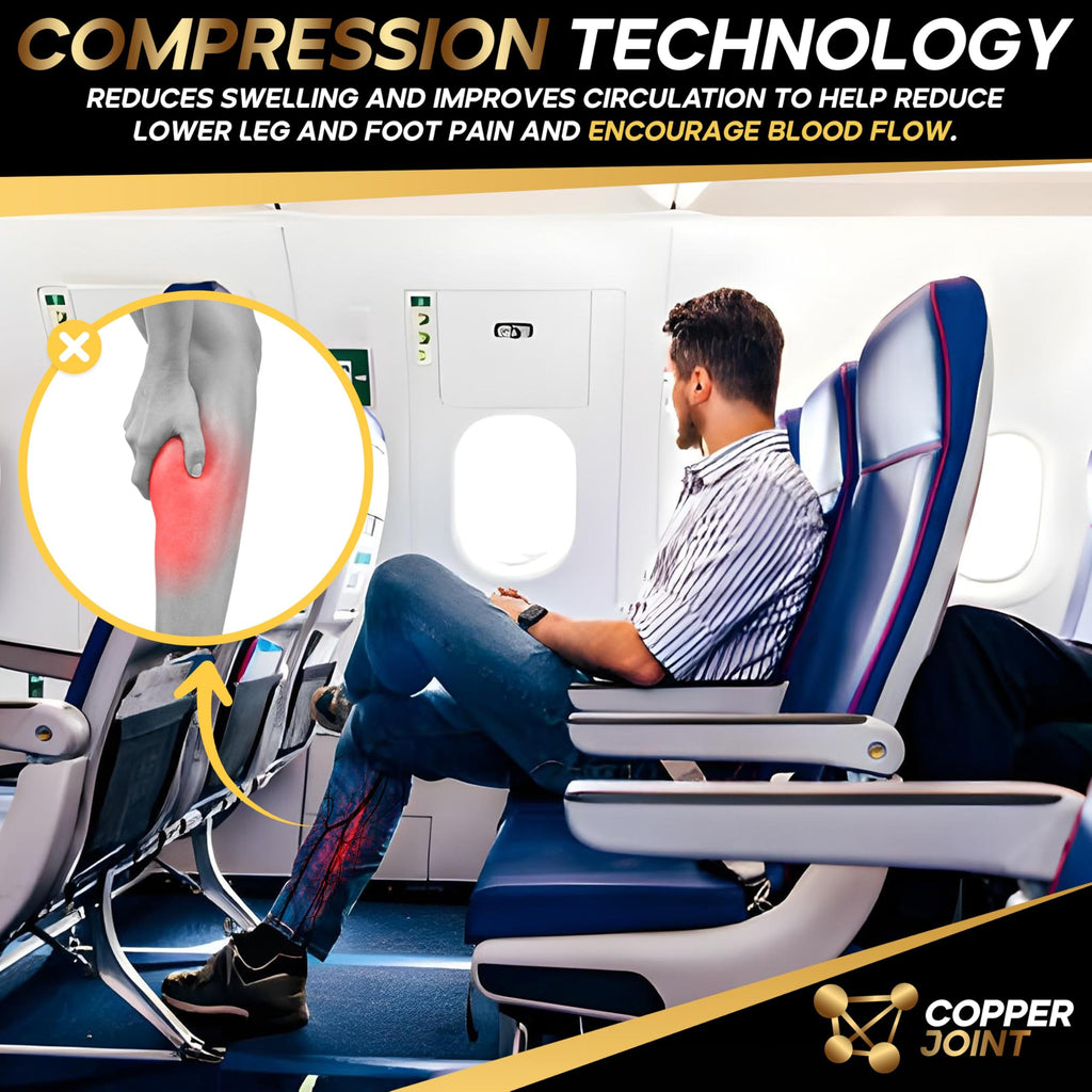 CopperJoint Copper Compression Socks for Women & Men - Diabetic Socks, Improves Circulation, Reduces Swelling & Pain - For Nurse